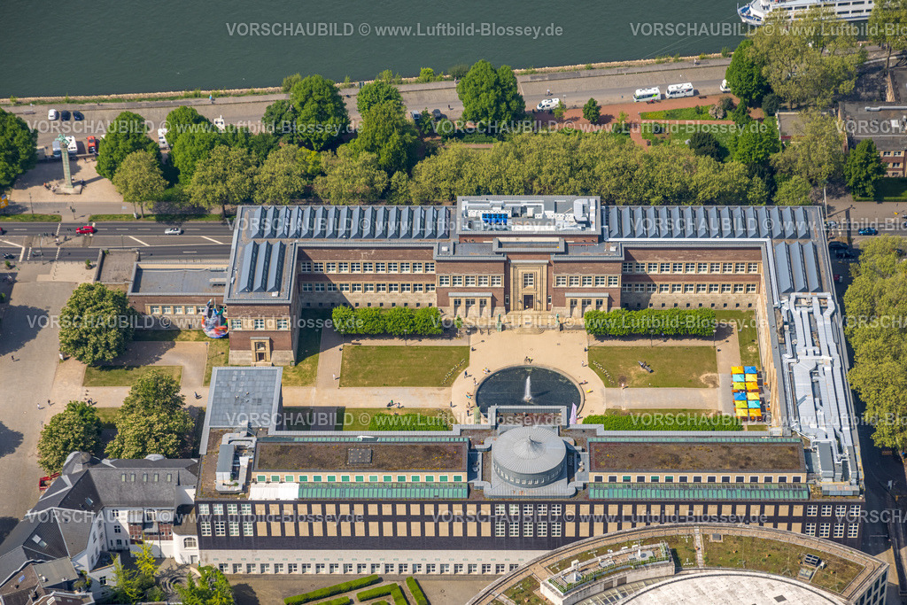 Duesseldorf240500960 | Luftbild, Kunstpalast, Kunstmuseum Düsseldorf im Ehrenhof, am Fluss Rhein, Pempelfort, Düsseldorf, Rheinland, Nordrhein-Westfalen, Deutschland