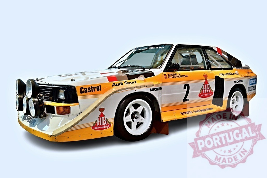 Audi Quattro rally car posing in studio with white background | Legendary group B rally car, Audi Quattro, posing in a studio with white background - Realisiert mit Pictrs.com
