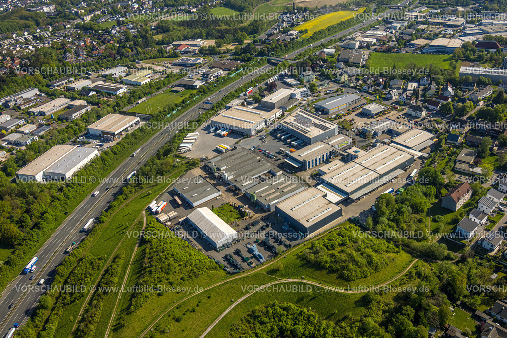 Wetter240503674 | Luftbild, Gewerbegebiet An der Knorr-Bremse, Vogelsanger Straße, Autobahn A1, Schmandbruch, Wetter, Ruhrgebiet, Nordrhein-Westfalen, Deutschland