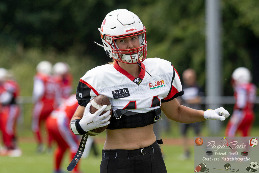 GFLW 1: German Football League Women 1: Rodgau Pioneers Ladies - Stuttgart Scorpions Sisters, 07.06.2026 | Virginia Weipert (Stuttgart Scorpions Sisters #14), Freisteller, Portrait / Porträt, Rodgau Pioneers Ladies - Stuttgart Scorpions Sisters, Rodgau, Maingau-Energie-Stadion "Am Weichsee", 7.6.2026 - Realisiert mit Pictrs.com
