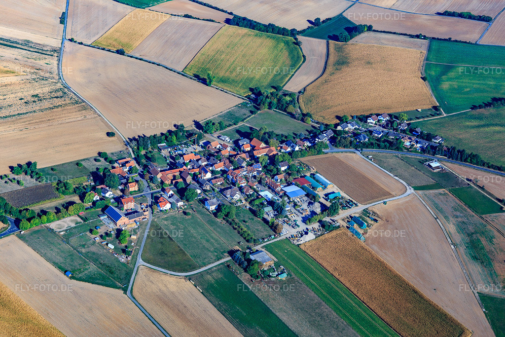 Luftbild: Ortsansicht von Süden im Ortsteil Butterstadt in Bruchköbel im Bundesland Hessen in Deutschland. Foto: IMG_111049.jpg vom 08.09.2018 durch Werner Riehm/FLY-FOTO.de