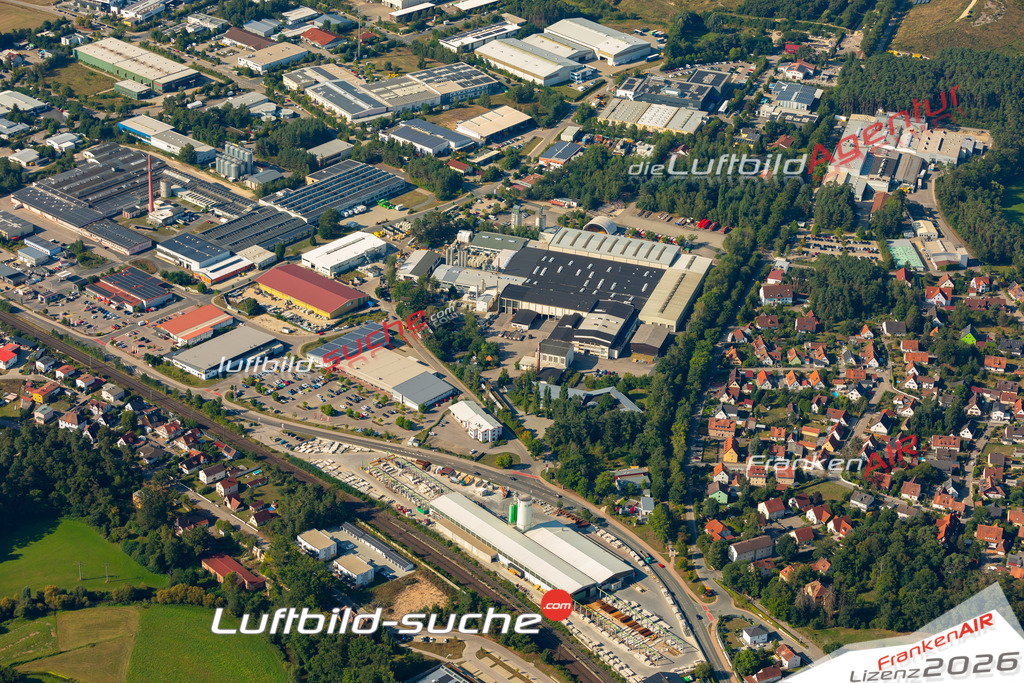 Das Luftbild zeigt :  Georgensgmünd - Die Luftaufnahme wurde 2024 vom UL-Flugzeug aus erstellt ( keine Drohne ) - Hochauflösende Luftaufnahme - Für grossformatige Ausdrucke geeignet. Die Geschenkidee !Mit Lizenz und Bildrechte bestellbar