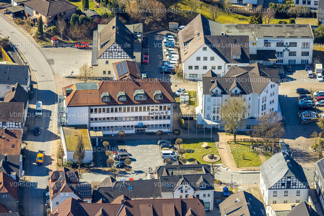 Balve250304203 | Luftbild, Rathaus Stadtverwaltung, Balve, Sauerland, Nordrhein-Westfalen, Deutschland