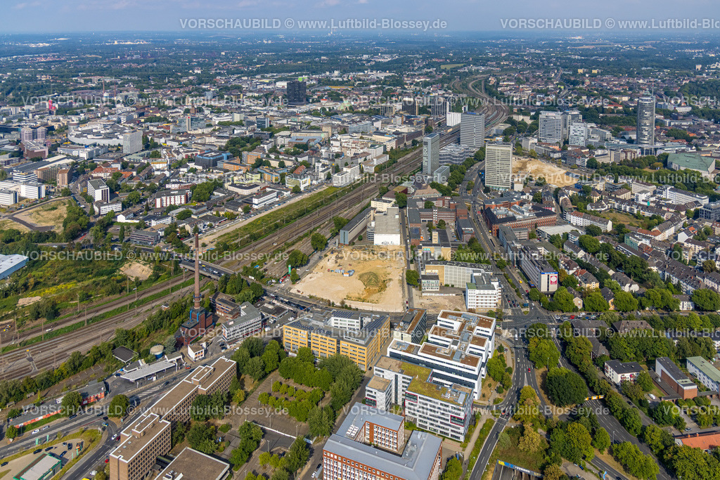Essen220804248 | Luftbild, ehemaliger Standort der Verlagsgruppe WAZ, Westdeutsche Allgemeine Zeitung Essen, Funkemedien, Friedrichstraße, Sachsenstraße, geplantes Projekt Literatur Quartier Essen,   Südviertel, Essen, Ruhrgebiet, Nordrhein-Westfalen, Deutschland