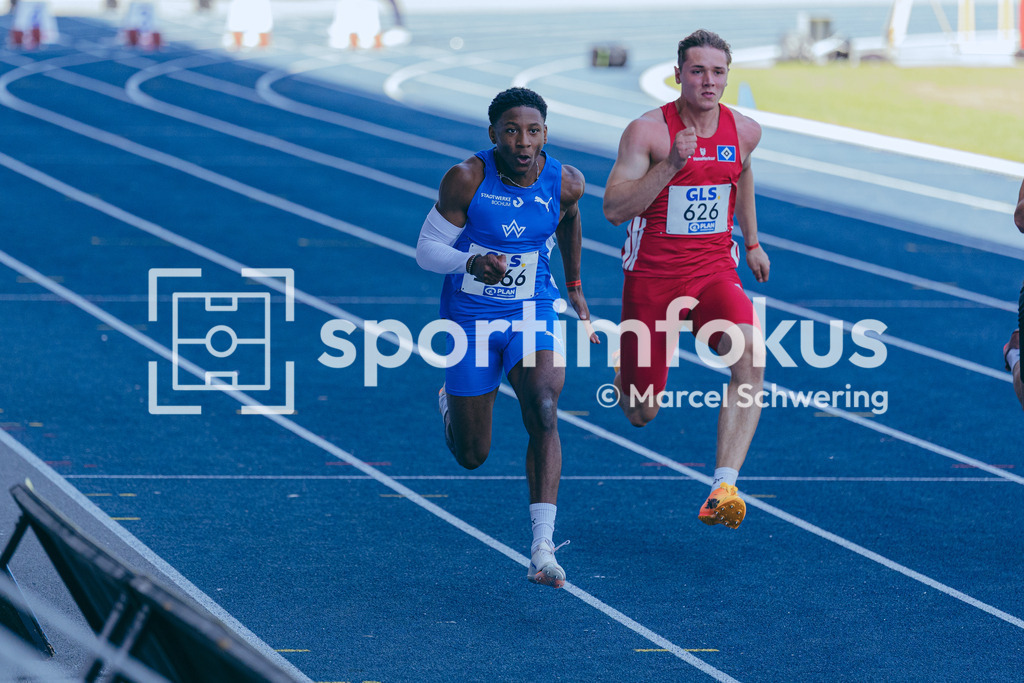 Deutsche Meisterschaften U20 / U16 2026 | Alvin Mawumba, TV Wattenscheid 01, 1666, 100-Meter-Lauf, Deutsche Meisterschaften der U20 &amp; U16 2026, Lohrheidestadion Bochum-Wattenscheid, 11.07.2026. Foto: Marcel Schwering / sportimfokus - Realisiert mit Pictrs.com