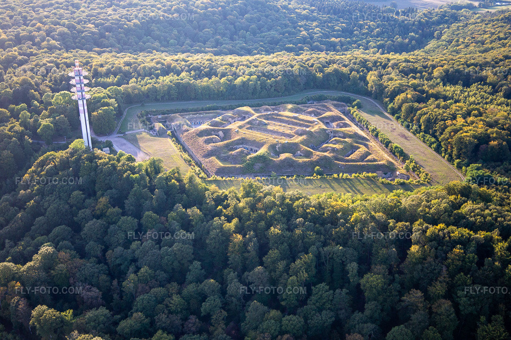 Aerial view: Fort de Bourlémont in Mont-lès-Neufchâteau in the state Vosges, France.Photo: IMG_118294.jpg taken on 09/15/2019 by Werner Riehm/FLY-FOTO.comResolution of the original: 5472 x 3648 px