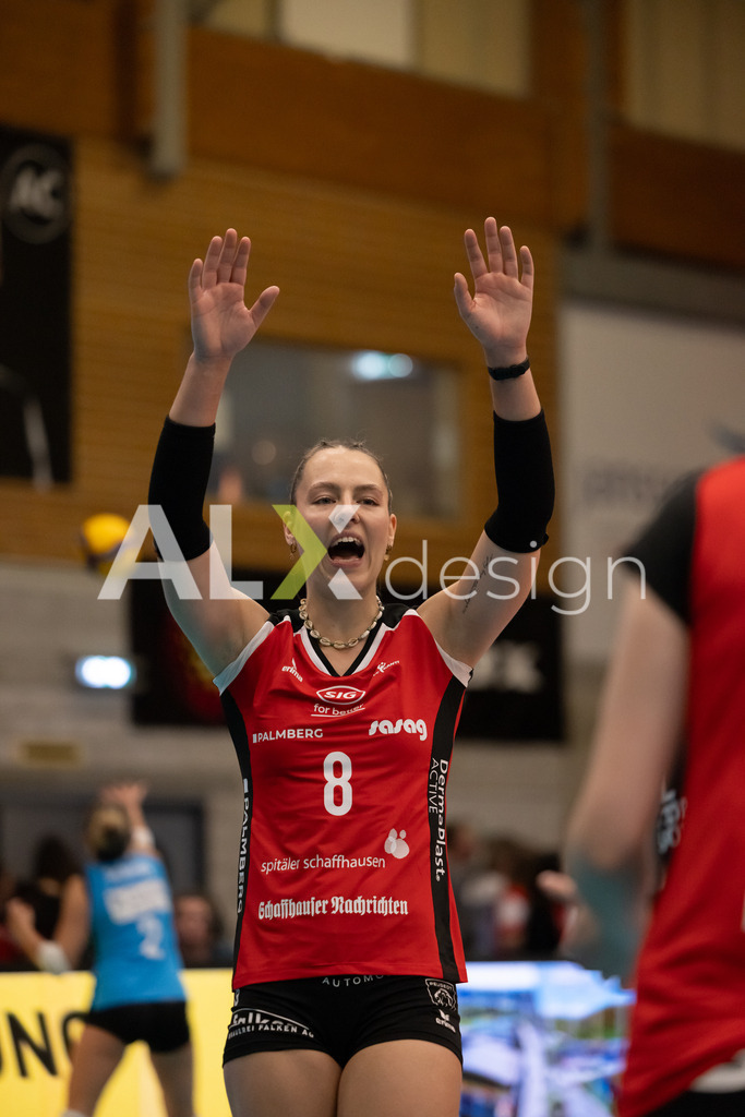 Volleyball I Frauen I Saison 2025-2026 I Volleyball NLA | Women I  Playoffs Finals 2/5 I  VC Kanti Schaffhausen - viteos NUC I  10.04.2026 | 8 Lina-Marie Lieb (DE) (VC Kanti Schaffhausen) – Aussen - Realisiert mit Pictrs.com