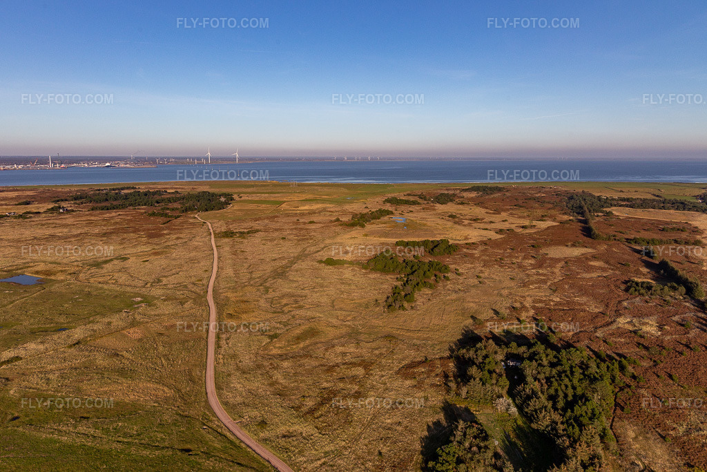 Aerial view: Wadden Sea National Park in Fanø in the state South Denmark, Denmark.Photo: IMG_118829.jpg taken on 09/21/2019 by Werner Riehm/FLY-FOTO.comResolution of the original: 5186 x 3457 px