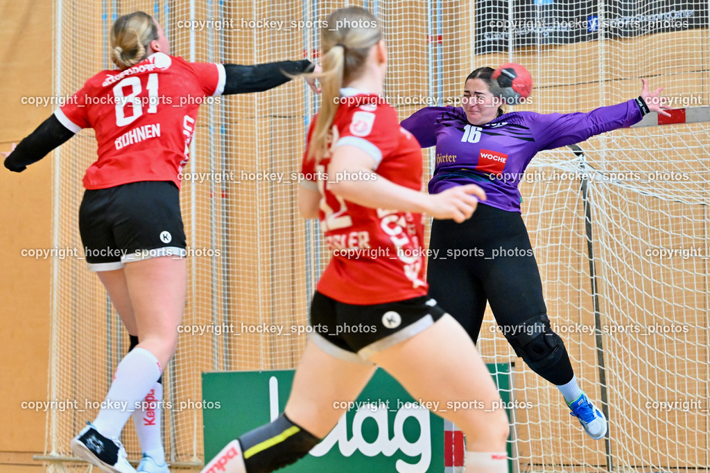 SC Ferlach vs. WAT Atzgersdorf | #81 BOHNEN Alina WAT Atzgersdorf, #16 Segota Helena SC Ferlach Damen, SC Ferlach vs. WAT Atzgersdorf, SC Ferlach vs. WAT Atzgersdorf am 12.05.2024 in Ferlach (Ballspielhalle Ferlach), Austria, (Photo by Bernd Stefan)
