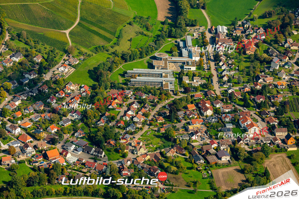 Schrägluftbild  Untersteinbach  Pfedelbach - Das Luftbild wurde 2025 vom UL-Flugzeug heraus erstellt ( keine Drohne ) - Hochauflösende Luftaufnahme -Nicht vergleichbar mit Google Maps oder Satelittenbilder- Die Geschenkidee !Mit Lizenz und Bildrechte bestellbar