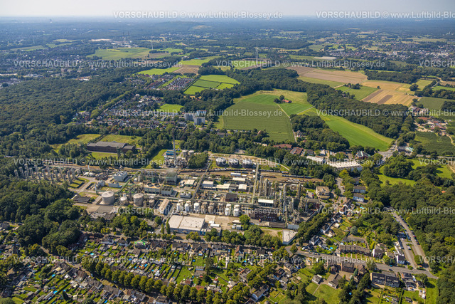 Gladbeck240806363 | Luftbild, Ineos Phenol Chemiewerk, Wiesen und Felder mit Fernsicht, Zweckel, Gladbeck, Ruhrgebiet, Nordrhein-Westfalen, Deutschland