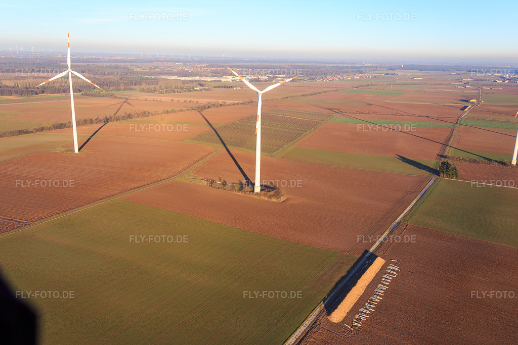 Luftbild: Minfelder Windpark in Minfeld im Bundesland Rheinland-Pfalz in Deutschland. Foto: IMG_076545.jpg vom 05.01.2015 durch Werner Riehm/FLY-FOTO.de