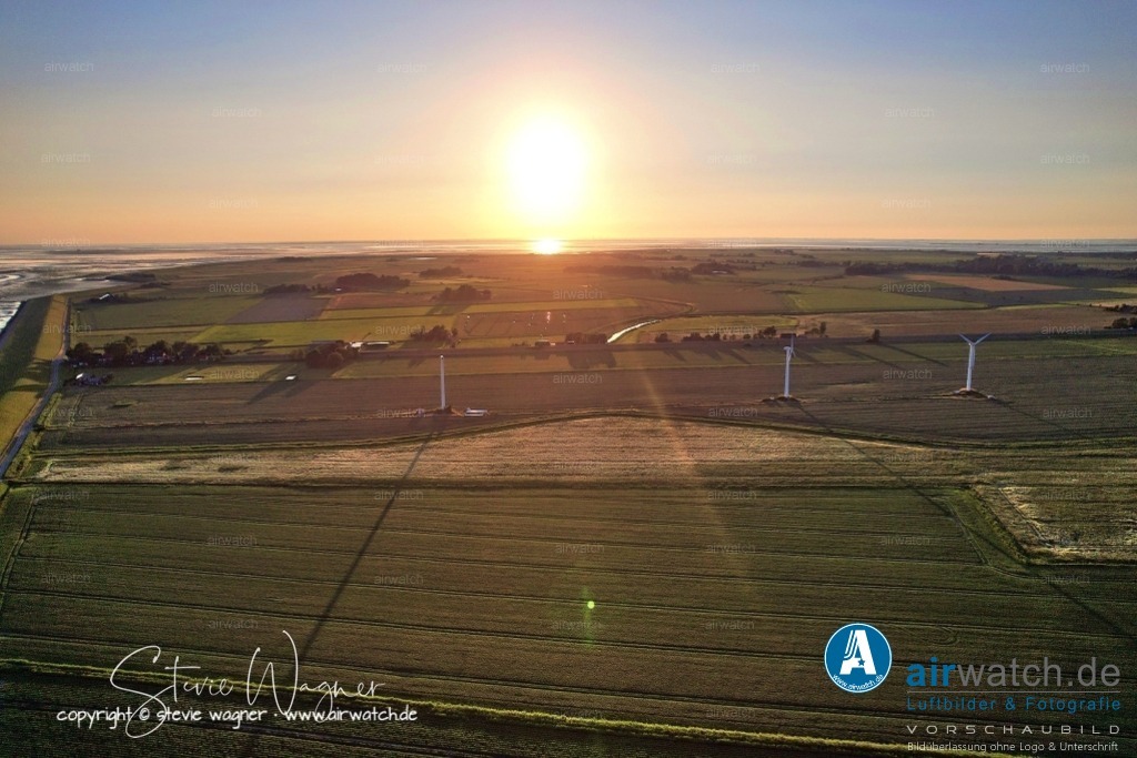 Luftbild Nordstrand, LangerDeich, Dreisprung, An de Wehl, Evensbüller Chaussee, Husumer Bucht | Luftbild Nordstrand, LangerDeich, Dreisprung, An de Wehl, Evensbüller Chaussee, Husumer Bucht