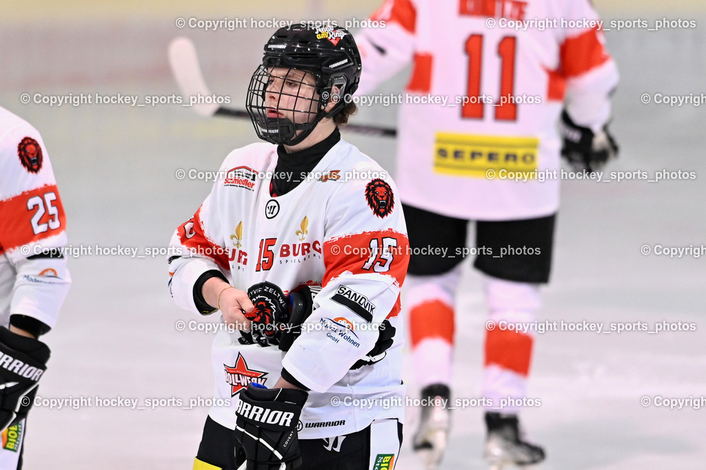 ESC SPARKASSE STEINDORF vs. EV ZELTWEG MURTAL LIONS | #15 Mayerl Kilian EV ZELTWEG MURTAL LIONS, ESC SPARKASSE STEINDORF vs. EV ZELTWEG MURTAL LIONS, ESC SPARKASSE STEINDORF vs. EV ZELTWEG MURTAL LIONS am 27.12.2025 in Steindorf (Ossiachersee Halle), Austria, (Photo by Bernd Stefan)