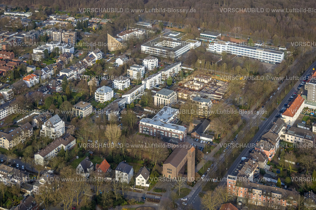 Gelsenkirchen250203387Nord | Luftbild, Baustelle und Neubau für Mehrfamilienhäuser an der Goldbergstraße, Max-Planck-Gymnasium und Annette-von-Droste-Hülshoff-Gymnasium, hinten links die evang. Stephanuskirche, Buer, Gelsenkirchen, Ruhrgebiet, Nordrhein-Westfalen, Deutschland