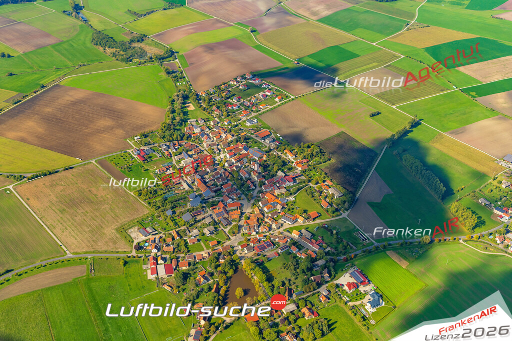 Luftaufnahme von  Markt Nordheim - Die Luftaufnahme wurde 2025 vom UL-Flugzeug heraus erstellt ( keine Drohne ) - Hochauflösende Luftaufnahme - für professionelle Ausdrucke geeignet. Die Geschenkidee !Mit Lizenz und Bildrechte bestellbar
