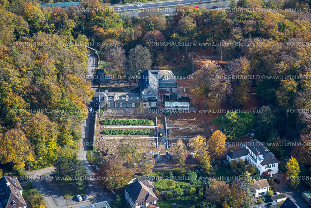 Hagen221016733 | Luftbild, Hohenhof - Jugendstil-Villa des Osthaus-Museums, Herbstwald, Emst, Hagen, Ruhrgebiet, Nordrhein-Westfalen, Deutschland