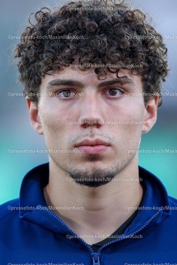 SCP09052502327 | 09.05.2025, Fußball, Preußen Münster - Hertha BSC, 2. Fußball Bundesliga, 33. Spieltag, Preußenstadion, Saison 2024 2025: Selim Telib (Hertha BSC #34) DFB regulations prohibit any use of photographs as image sequences and or quasi-video.