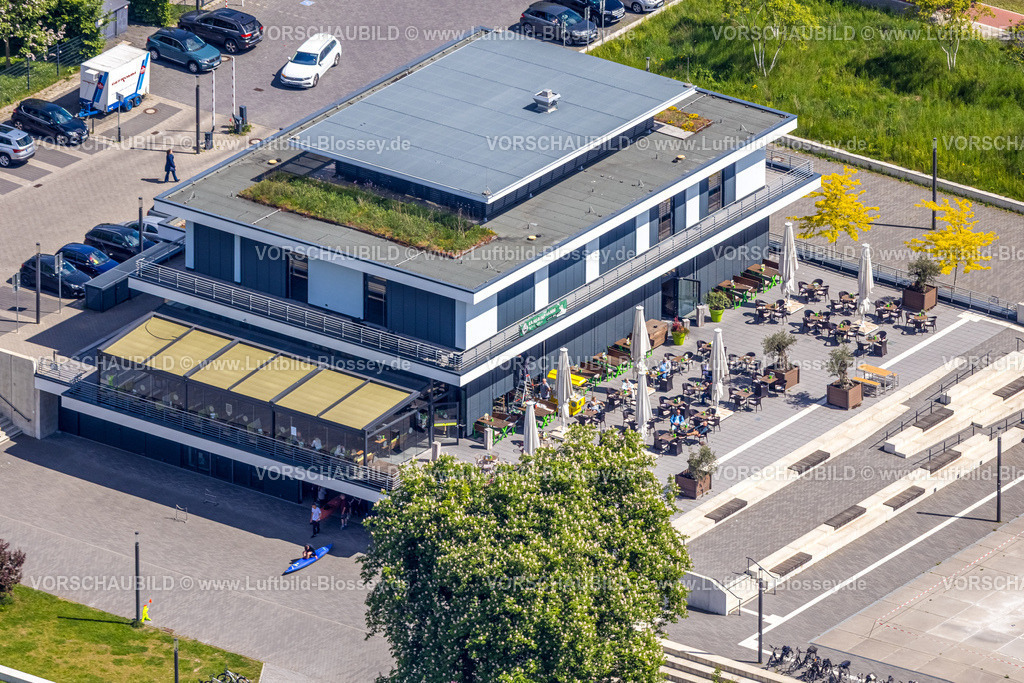 Hamm250500507R-Cafe | Luftbild, R-Cafe an der Adenauerallee, Datteln-Hamm-Kanal, Dachbegrünung, Hamm , Ruhrgebiet, Nordrhein-Westfalen, Deutschland