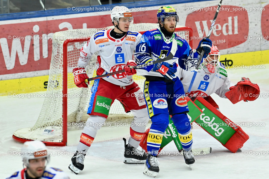 EC IDM WÄRMEPUMPEN VSV vs. EC KAC | #16 HANCOCK Kevin EC VSV, #6 Sablattnig Tobias EC KAC, #32 Dahm Sebastian EC KAC, EC IDM WÄRMEPUMPEN VSV vs. EC KAC, EC IDM WÄRMEPUMPEN VSV vs. EC KAC am 02.02.2025 in Villach (Stadthalle Villach), Austria, (Photo by Bernd Stefan)