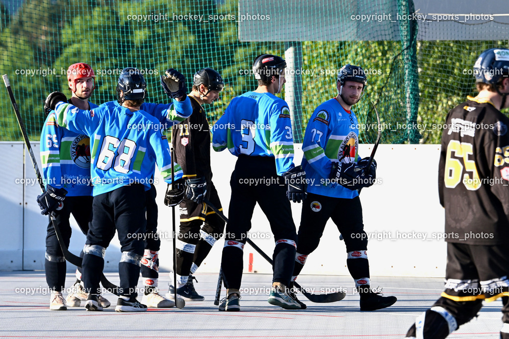 VAS Ballhockey Villach vs. ASKÖ Villach Ballhockey | Jubel SV ASKÖ Villach Ballhockey, #69 Feldbaumer Manuel SV ASKÖ Ballhockey, #68 Fischer Tobias SV ASKÖ Ballhockey, #3 Fertschai Matthias SV ASKÖ Ballhockey, #77 Wunschek Manuel SV ASKÖ Ballhockey, VAS Ballhockey Villach vs. ASKÖ Villach Ballhockey , VAS Ballhockey Villach vs. ASKÖ Villach Ballhockey  am 13.05.2026 in Villach (Alpen Arena ), Austria, (Photo by Bernd Stefan)