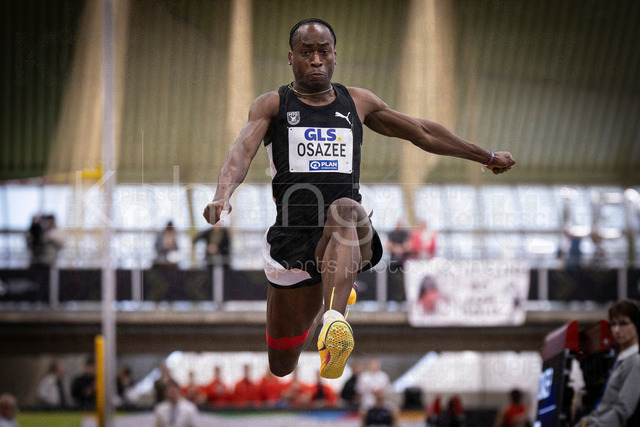 Deutsche Leichtathletik-Hallenmeisterschaften; Dortmund, 01.03.2026 | Peter Osazee (MTG Mannheim); Deutsche Leichtathletik-Hallenmeisterschaften am 01.03.2026 in der Helmut-Körnig-Halle in Dortmund. 