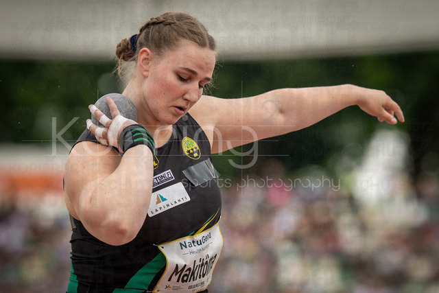 Golden Oval; Dresden, 31.05.2026 | DRESDEN , GERMANY - MAY 31:  Senja Mäkitörma (FIN / Finland) competes in the women’s shot put during the Golden Oval Continental Tour Silver meeting on May 31, 2026 at Heinz-Steyer-Stadion in Dresden, Saxony, Germany.