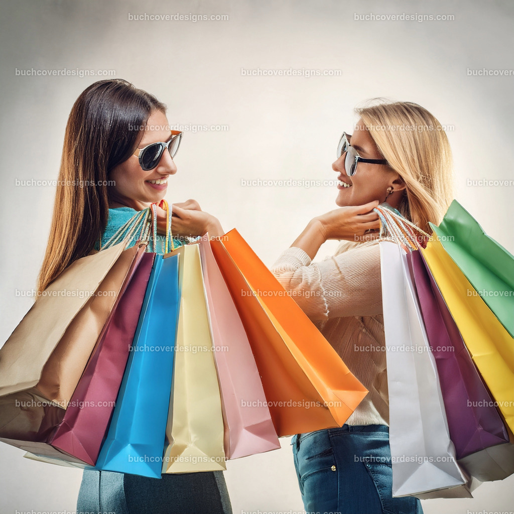 Frauen mit Einkaufstaschen | Entdecken Sie kreative Buch Cover Designs für Self-Publishing-Autoren und Verlage! Unsere maßgeschneiderten Designs ziehen Leser an und bringen Ihre Geschichten visuell zum Leben. Lassen Sie uns Ihr perfektes Cover gestalten!