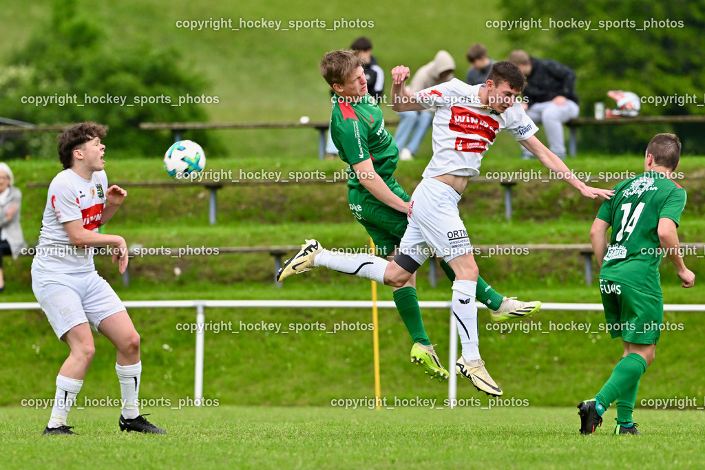 FC ASKÖ Gmünd vs. Rapid Lienz  | #18 Oliver Gomig Rapid Lienz, #4 Daniel Pichorner ASKÖ Gmünd, #8 Lukas Schrott Rapid Lienz, #14 Stephan Gigler Stranner ASKÖ Gmünd, FC ASKÖ Gmünd vs. Rapid Lienz , FC ASKÖ Gmünd vs. Rapid Lienz  am 02.06.2024 in Gmünd (Sportplatz Gmünd), Austria, (Photo by Bernd Stefan)