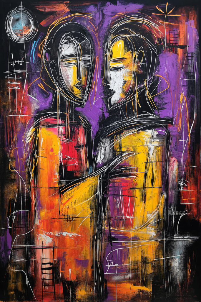 2601007 - Berührung | Modernes abstraktes Gemälde als hochwertiger Kunstdruck auf Leinwand, Acrylglas, Alu-Dibond oder als Poster.