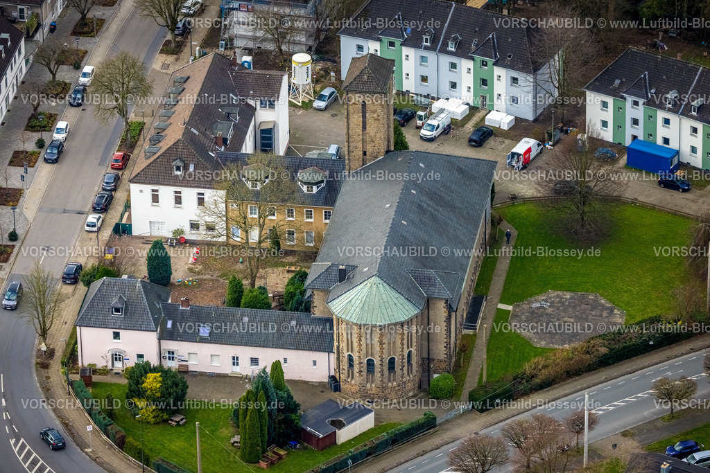 Hattingen251200447 | Luftbild, kath. Kirche St. Joseph, Welper, Hattingen, Ruhrgebiet, Nordrhein-Westfalen, Deutschland