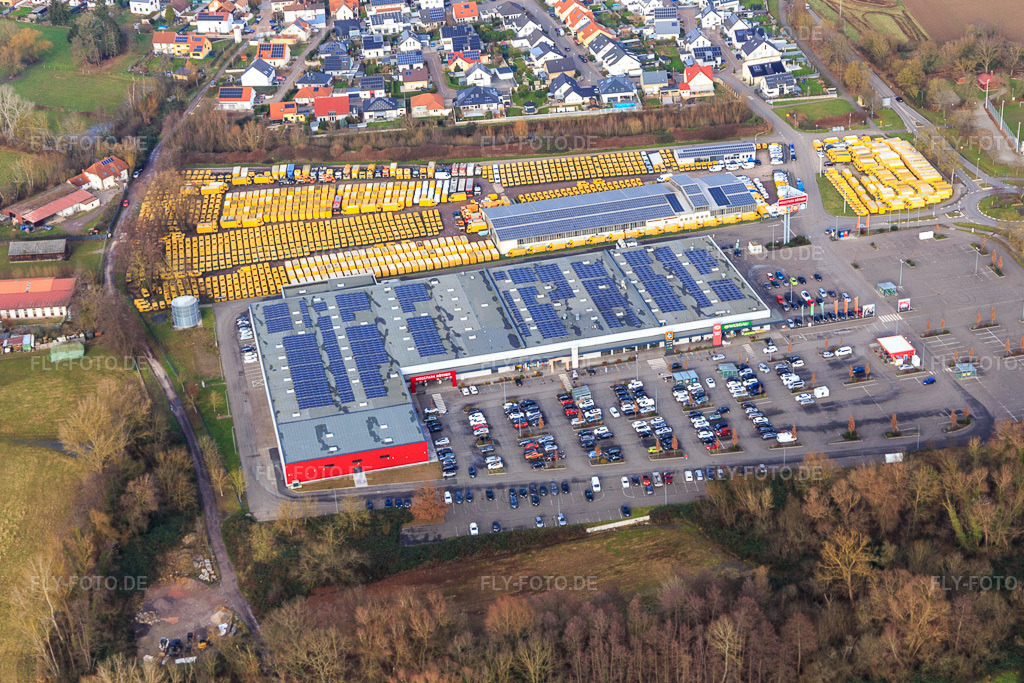 Luftbild: Engel&Engelk GmbH Autohandel und Modepark Röther im Südpfalz Center in Rohrbach im Bundesland Rheinland-Pfalz in Deutschland. Foto: IMG_145180.jpg vom 04.01.2025 durch Werner Riehm/FLY-FOTO.de