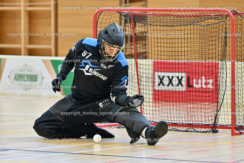 VSV Unihockye vs. KAC Floorball | #87 Timmo Taurer VSV Unihockey, VSV Unihockye vs. KAC Floorball, VSV Unihockye vs. KAC Floorball am 13.04.2025 in Villach (Ballspielhalle St. Martin), Austria, (Photo by Bernd Stefan)