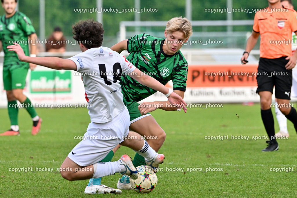 SC Landskron vs. Rapid Lienz | #18 Diego Mareschi Rapid Lienz, #23 Jonas Jakob Armin Steinwender SC Landskron, SC Landskron vs. Rapid Lienz, SC Landskron vs. Rapid Lienz am 22.09.2024 in Villach (Sportanlage Landskron), Austria, (Photo by Bernd Stefan)