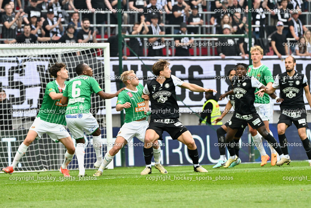 SK Puntigamer Sturm vs. SK Rapid Wien Siegerehrung, Impressionen | #6 Neraysho Meritchio Kasanwirjo SK Rapid, #20 Seedyahmed Tijan Jatta SK Sturm, #4 Jon Gorenc Stankovic SK Sturm, #43 Leopold Querfeld SK Rapid, SK Puntigamer Sturm vs. SK Rapid Wien Siegerehrung, Impressionen, SK Puntigamer Sturm vs. SK Rapid Wien Siegerehrung, Impressionen am 01.05.2024 in Klagenfurt (Wörthersee Stadion ), Austria, (Photo by Bernd Stefan)