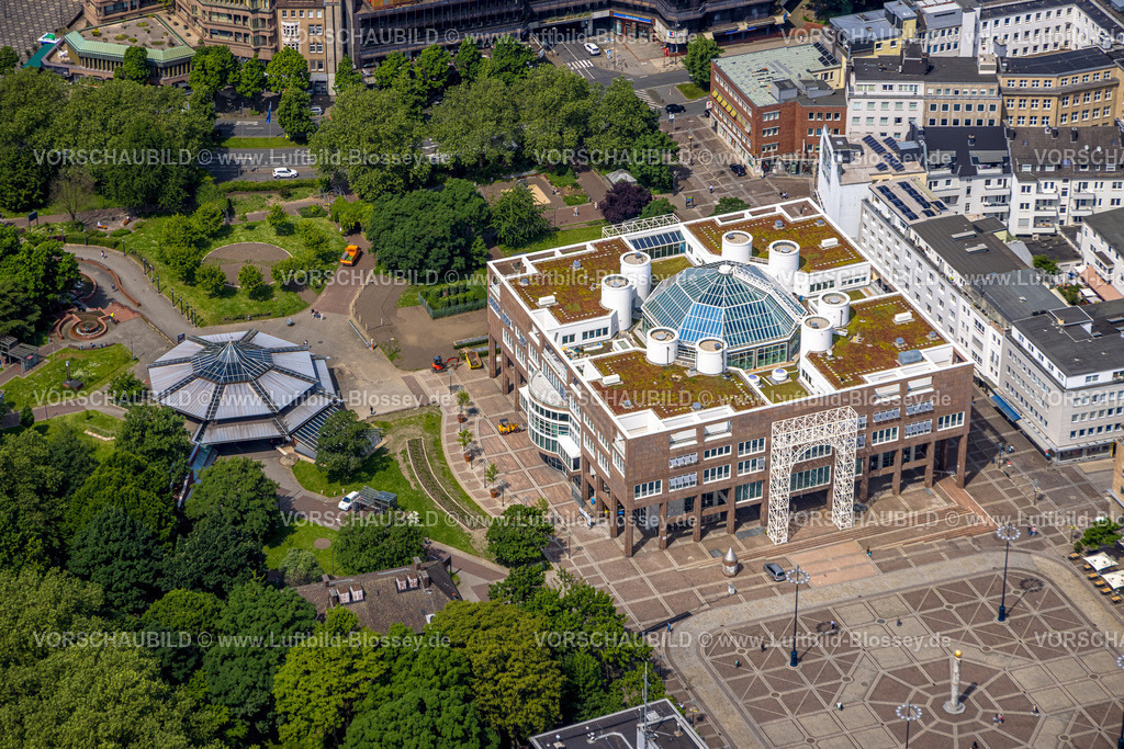 Dortmund240507146 | Luftbild, Rathaus und Friedensplatz am Stadtgarten, rundes Gebäude U-Bahn Station, City, Dortmund, Ruhrgebiet, Nordrhein-Westfalen, Deutschland