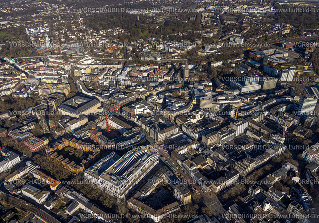 Bochum240103751 | Luftbild, City Übersicht, Husemann-Karree und Baustelle Haus des Wissens (HdW), Rathaus, Gleisdreieck, Bochum, Ruhrgebiet, Nordrhein-Westfalen, Deutschland