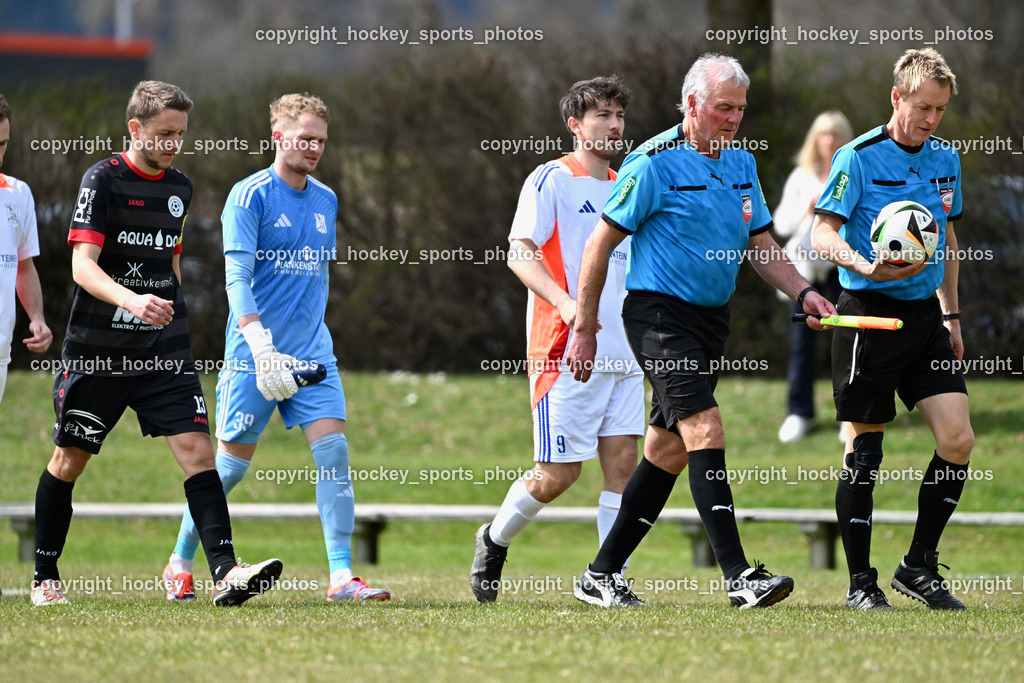SV Rothenthurn vs. FC Dölsach | Josef Kandolf Referee, Paul Fischer Referee, #13 Thomas Klingbacher SV Rothenthurn, #39 Lukas Michael Unterlader FC Dölsach, #9 Philipp Hochegger FC Dölsach, SV Rothenthurn vs. FC Dölsach, SV Rothenthurn vs. FC Dölsach am 04.04.2026 in Rothenthurn (Sportplatz Rothenthurn), Austria, (Photo by Bernd Stefan)
