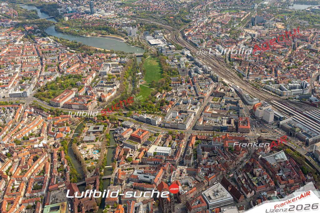 Das Luftbild zeigt Marienvorstadt Nürnberg - Die Luftaufnahme wurde 2023 vom UL-Flugzeug aus erstellt ( keine Drohne ) - Hochauflösende Luftaufnahme - Für grossformatige Ausdrucke geeignet. Die Geschenkidee !Mit Lizenz und Bildrechte bestellbar