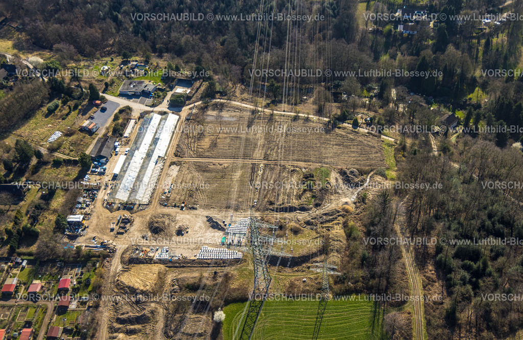 Velbert240301794 | Luftbild, Baugelände an der Grün und Grau Baumschule, Hetterscheidt, Heiligenhaus, Ruhrgebiet, Nordrhein-Westfalen, Deutschland