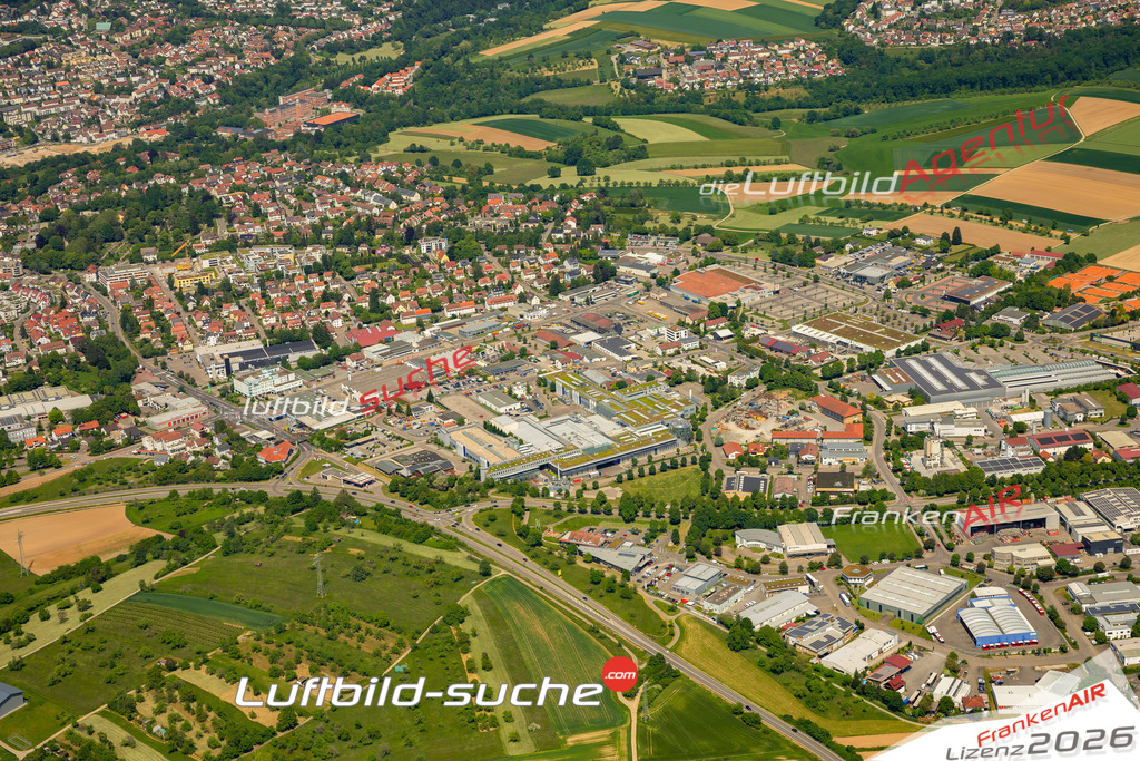 Das Luftbild zeigt  Backnang - Die Luftaufnahme wurde 2023 vom UL-Flugzeug aus erstellt ( keine Drohne ) - Hochauflösende Luftaufnahme - Für grossformatige Ausdrucke geeignet. Die Geschenkidee !Mit Lizenz und Bildrechte bestellbar