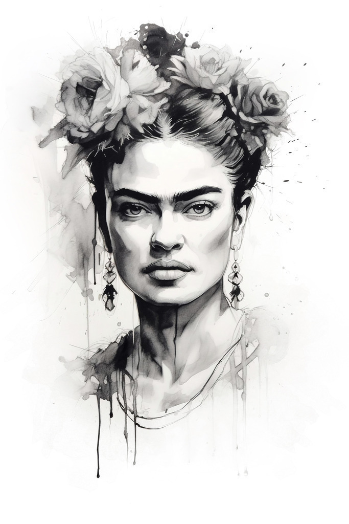 2401053 - Frida Illustration | Illustratives Porträt der berühmten Malerin.