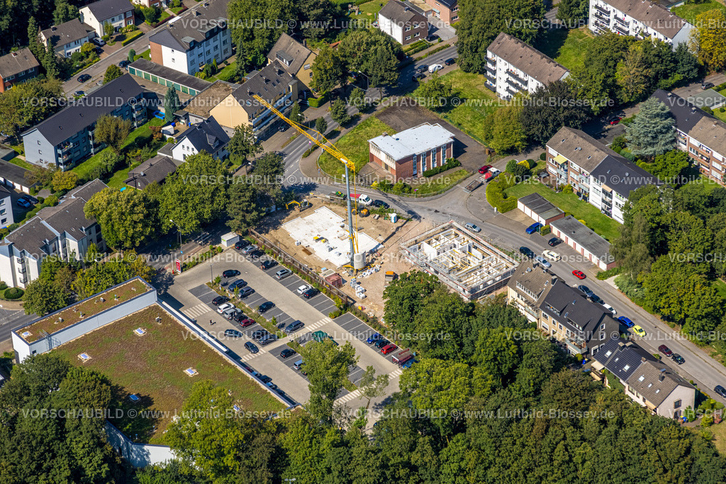 Gladbeck240806314 | Luftbild, Baustelle mit Neubau an der Brunnenstraße, Zweckel, Gladbeck, Ruhrgebiet, Nordrhein-Westfalen, Deutschland