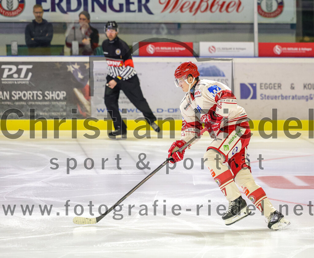 2025-09-12_059_TSV_Erding_gegen_EV_Landshut | Erding, Deutschland, 12.09.2025:Eishockey, Oberliga Süd 2025 / 2026, Testspiel, TSV Erding gegen EV Landshut, Endergebnis: 4:6Alexander Dersch (EV Landshut, #27)Foto: Christian Riedel / fotografie-riedel.net