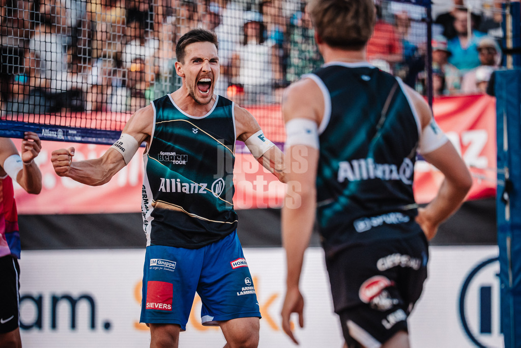 Beachvolleyball | Männer | Allianz German Beach Tour 2025 | Tourstop München | 05.07.2025 | David Poniewaz jubelt