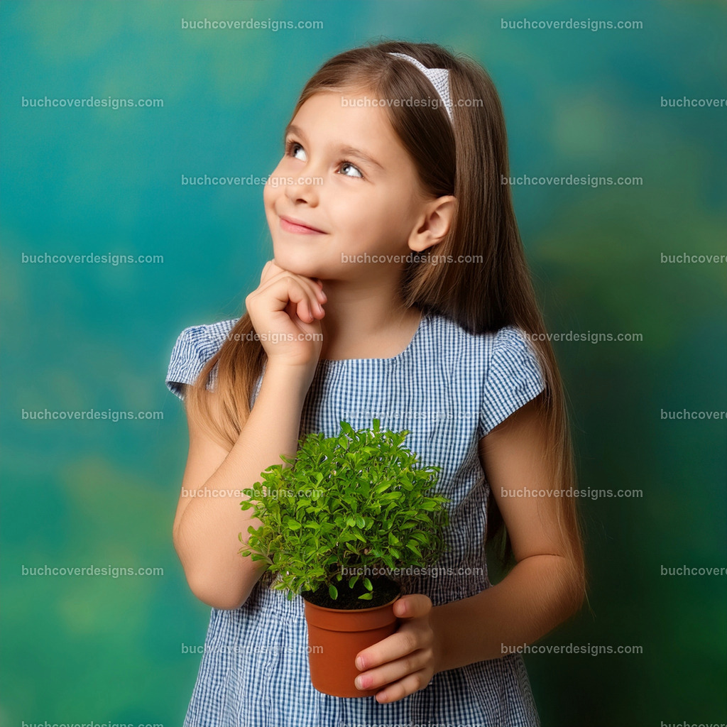 Kleines Mädchen hält kleine Pflanze in Händen | Entdecken Sie kreative Buch Cover Designs für Self-Publishing-Autoren und Verlage! Unsere maßgeschneiderten Designs ziehen Leser an und bringen Ihre Geschichten visuell zum Leben. Lassen Sie uns Ihr perfektes Cover gestalten!