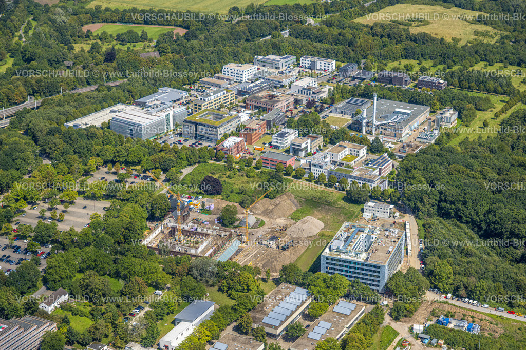 Bochum230801972 | Luftbild, Baustelle und Neubau am TZ Technisches Zentrum RUB, Querenburg, Bochum, Ruhrgebiet, Nordrhein-Westfalen, Deutschland