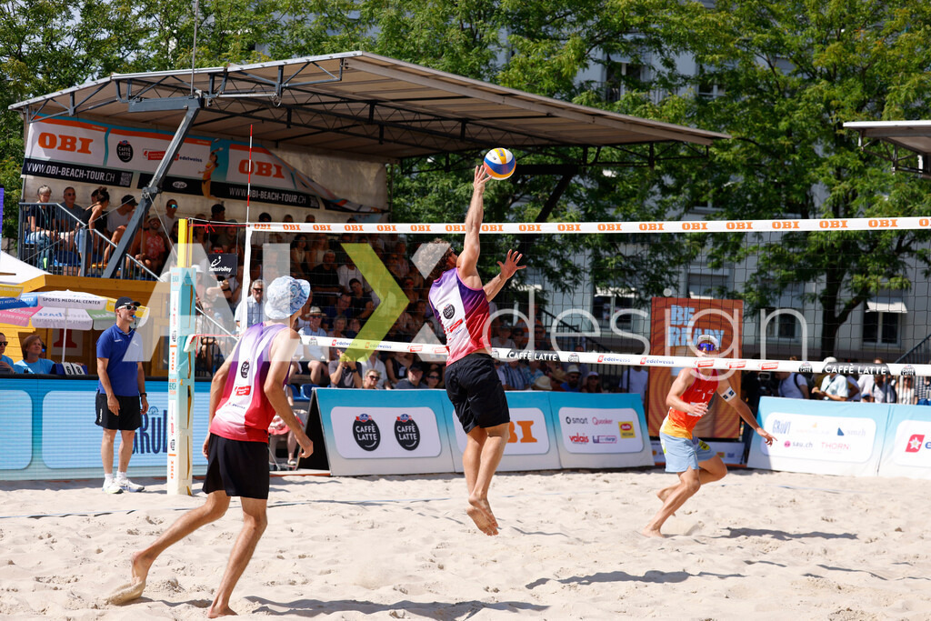 Obi BeachTour 2026 - Basel | BASEL, SWITZERLAND - JULY 18: YVES HAUSSENER (SUI) during the Obi BeachTour 2026 match between HAGENBUCH / HAUSSENER (SUI) and LEITNER / KINDL (AUT) at Barfüsserplatz on July 18, 2026 in Basel, Switzerland. - Realisiert mit Pictrs.com