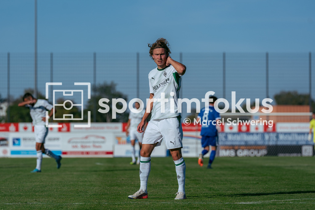 SSVg Velbert 02 – Borussia Mönchengladbach | Hugo Bolin (Borussia Mönchengladbach). Testspiel zwischen der SSVg Velbert 02 und Borussia Mönchengladbach in Velbert, 12.08.2026. Endstand: 0:8. sportimfokus / Marcel Schwering - Realisiert mit Pictrs.com
