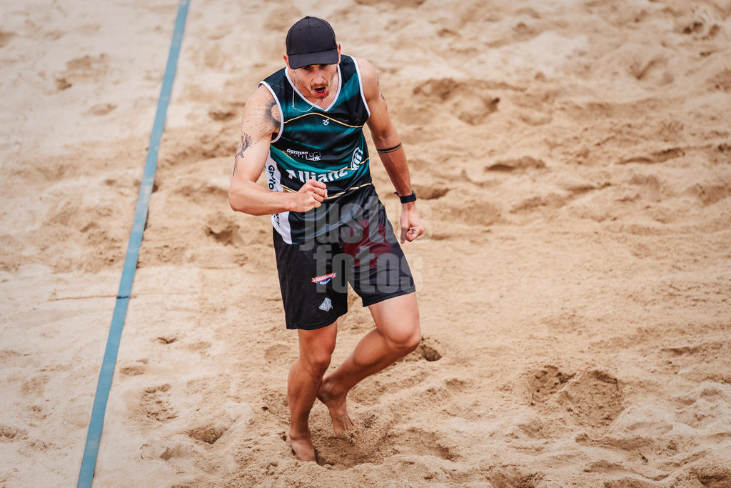 Beachvolleyball | Frauen | Allianz German Beach Tour 2025 | Tourstop Hamburg | 30.05.2025 | Lukas Pfretzschner jubelt